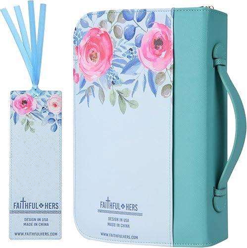 Miniatura 2 de Fundas para la Biblia para mujer, funda de cuero grande para llevar la Biblia, 10.8 x 7.8 x 2 pulgadas, bolsas de mano con asas, bolsillos,