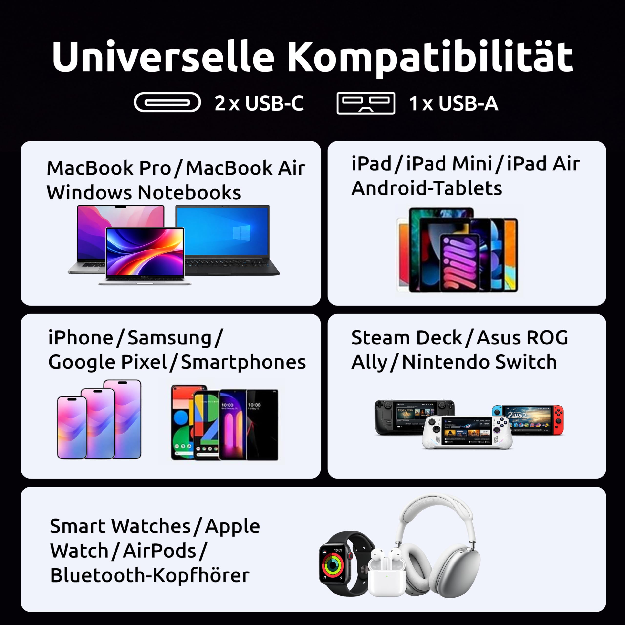 Intenso Powerbank HE25000, zewnętrzny akumulator z Power Delivery (140 W) i kablem USB-C do ładowania USB-C, 25000 mAh, szaro-czarny
