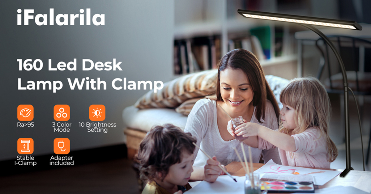 ODOM Adjustable Swing Arm Desk Lamps with Clamp, Upgraded 3 Color Modes ODOM Adjustable Swing Arm Desk Lamps with Clamp, Upgraded 3 Color Modes
