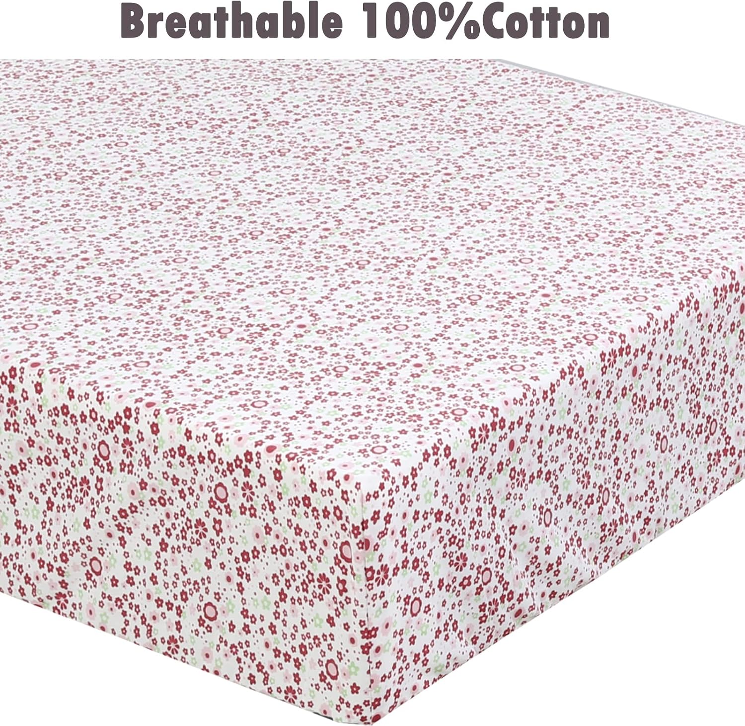 Danica 100% Cotton Fitted Baby Crib Sheet 3 Pack for Baby Boys Girls |Standard Crib and Toddler Mattress Sheets | 28x52 Inch (Ladybug Garden)