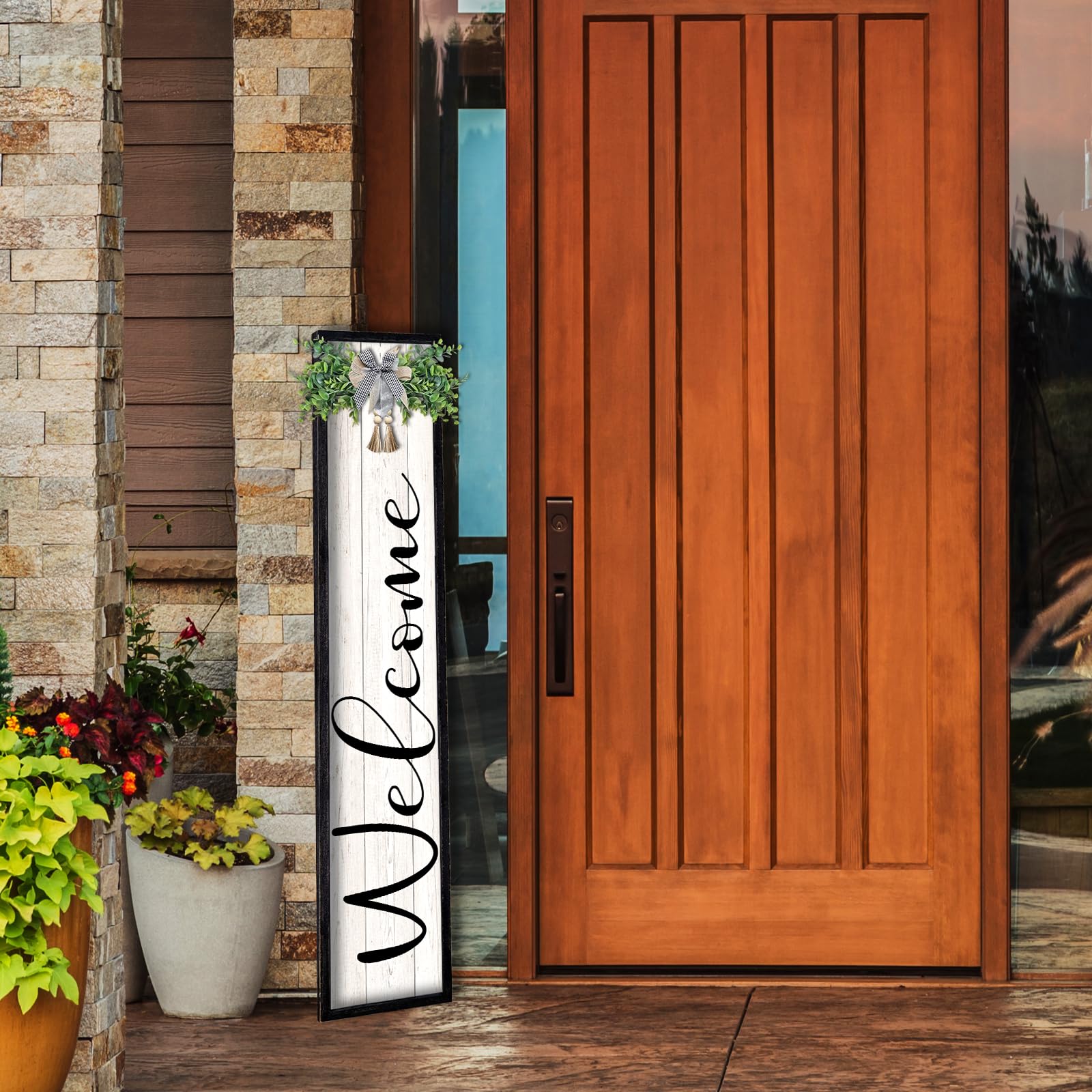 Outside Welcomesign Outdoor Welcome Sign for Front Porch Standing 45