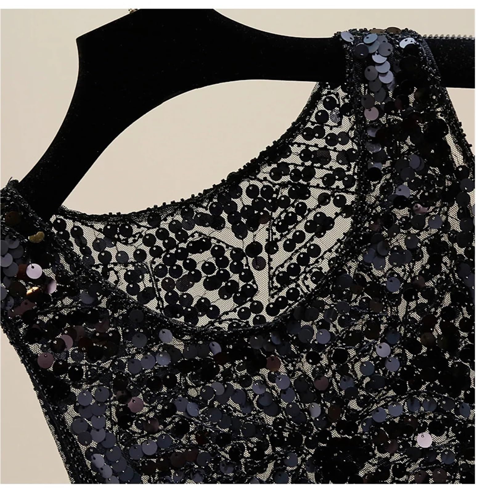 Top con Paillettes Canotta Senza Maniche Vintage da Sera con Paillettes da Donna, Carina ed Elegante, Estiva, Casual.