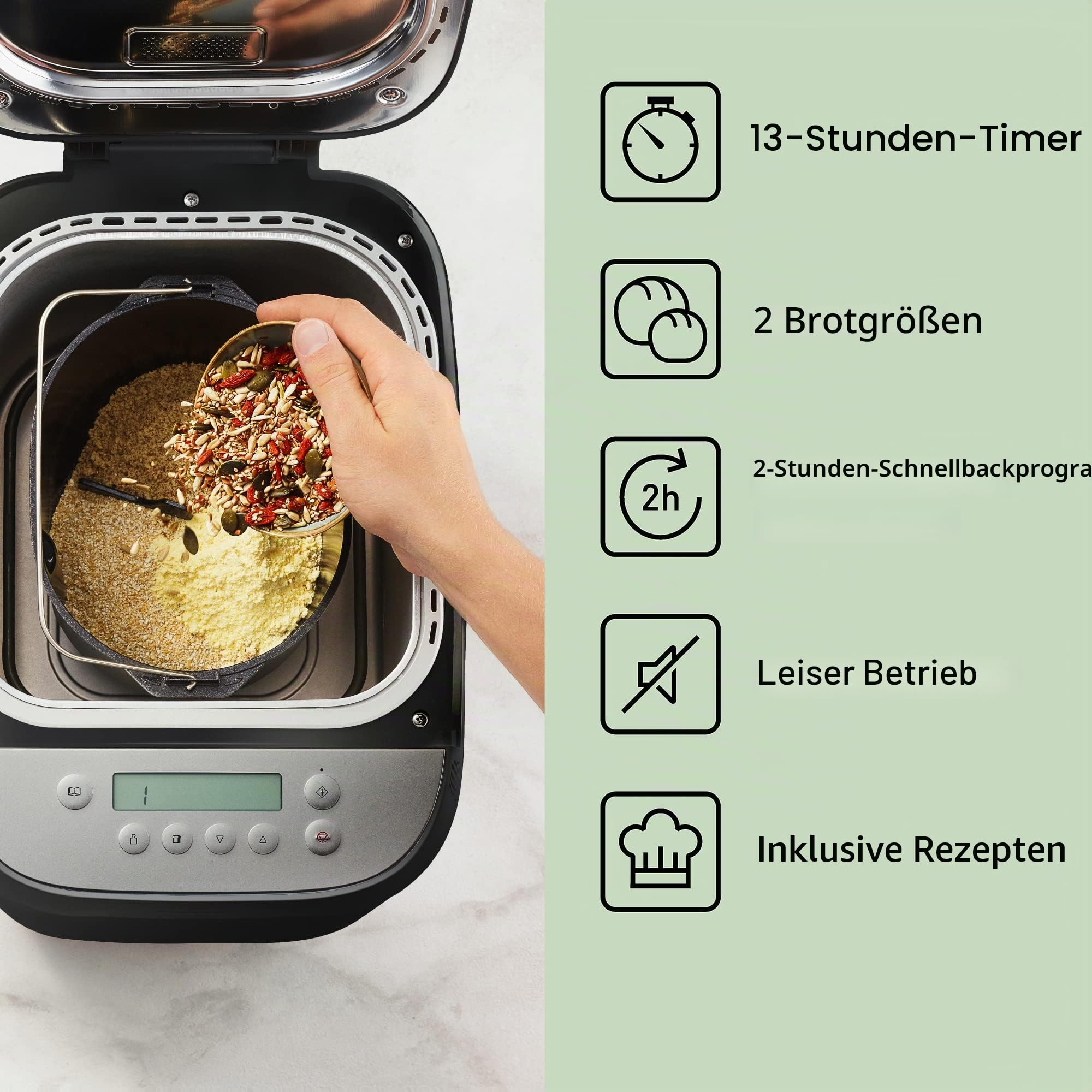 Panasonic SD-ZF2010KXF | Brotbackautomat Croustina, knuspriges Brot, glutenfreies Programm, zwei Temperatursensoren, 18 Programme, 2 Brotstufen, 700 W, schwarz – Version FR