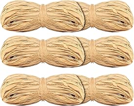 6 x 50 g Natural Raffia for Crafts, Weaving and Gardening - Decoration and Cardboard Packs