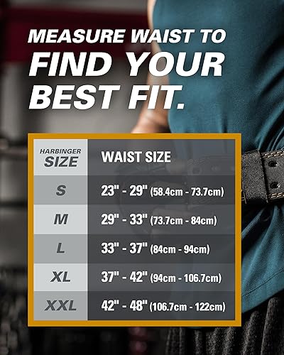 Miniatura 5 de Harbinger Cinturón de levantamiento de pesas contorneado de cuero acolchado 4 o 6 pulgadas de ancho Forro interior de gamuza y amortiguación de