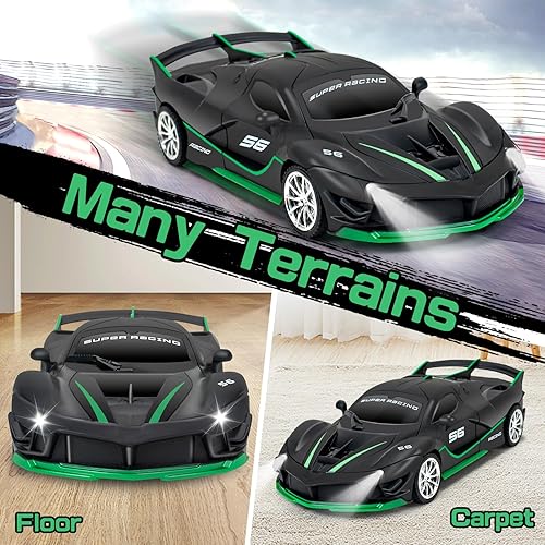 Miniatura 4 de Bloolilies Auto a control remoto para niños y niñas, juguetes de 3, 4, 5, 6, 7, 8 a 12 años, juguetes de carreras a control remoto con luces LED