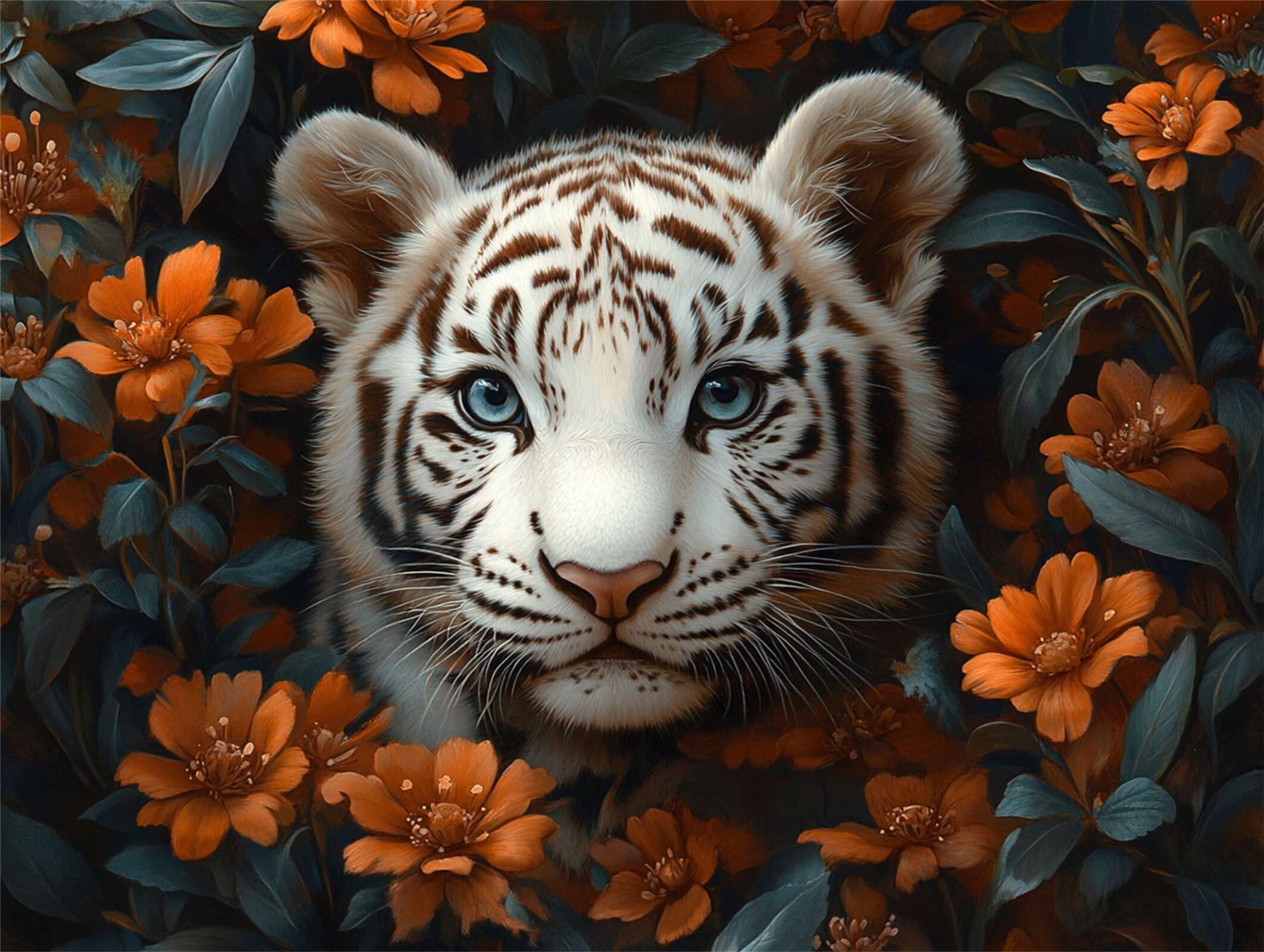 1500 sztuk puzzli dla dorosłych, gry rodzinne, kwiat tygrysa, n-376