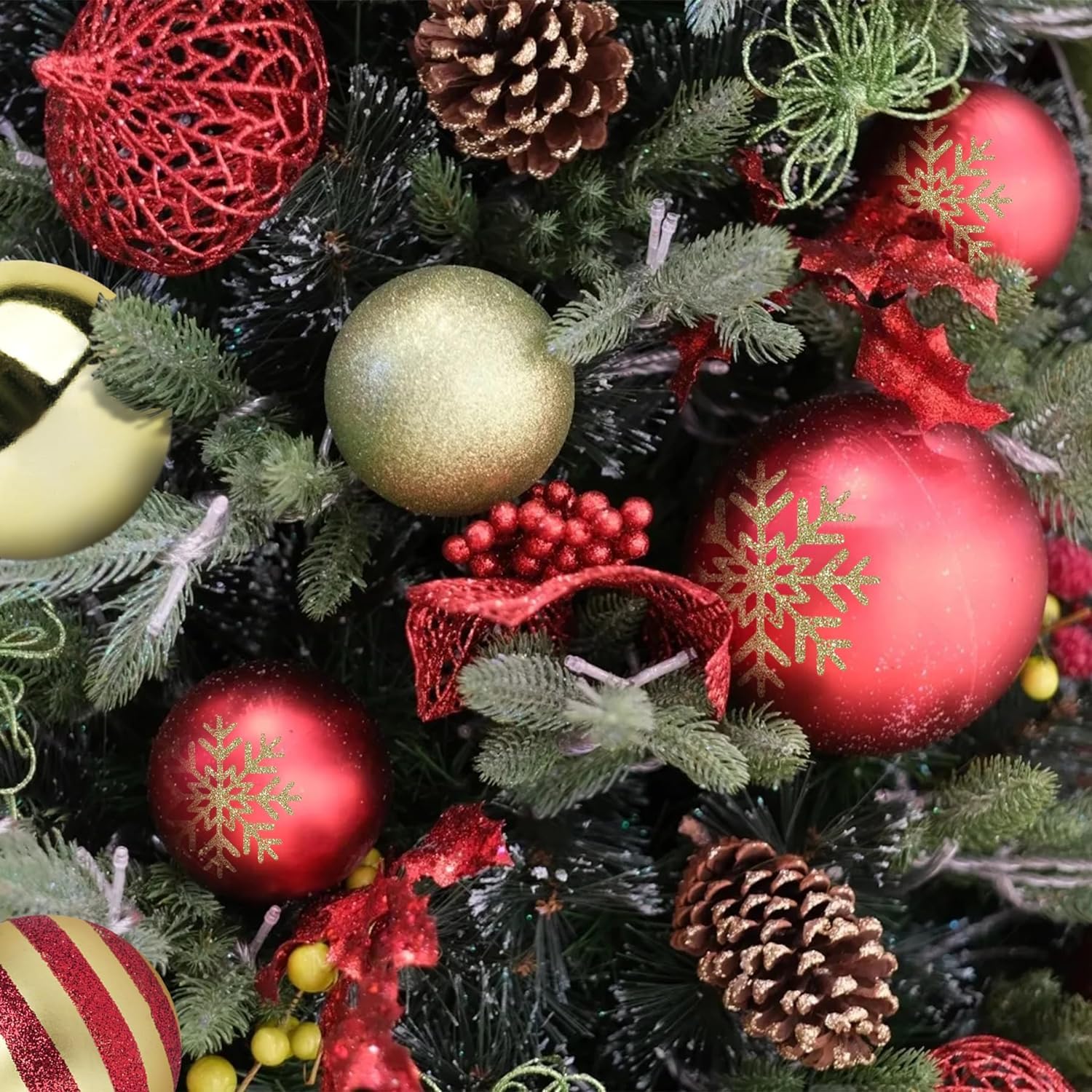 Baumschmuck 50 Stück Weihnachtskugeln, 4,1 cm, Weihnachtsbaumschmuck, Ornamente, Rot Und Gold, Für Urlaub, Hochzeit, Party, Dekoration Weihnachtskugeln