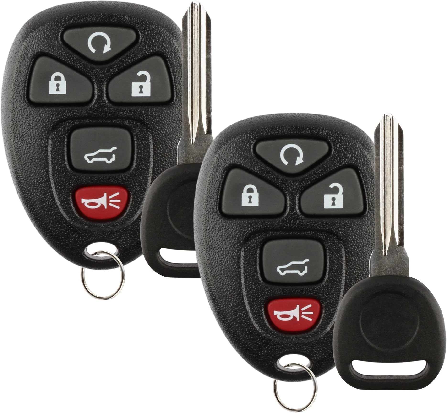 Replacement Key Fob Car Remote and Uncut Transponder Key Compatible with 15913415, 25839476, ID 46 (2 Pack)