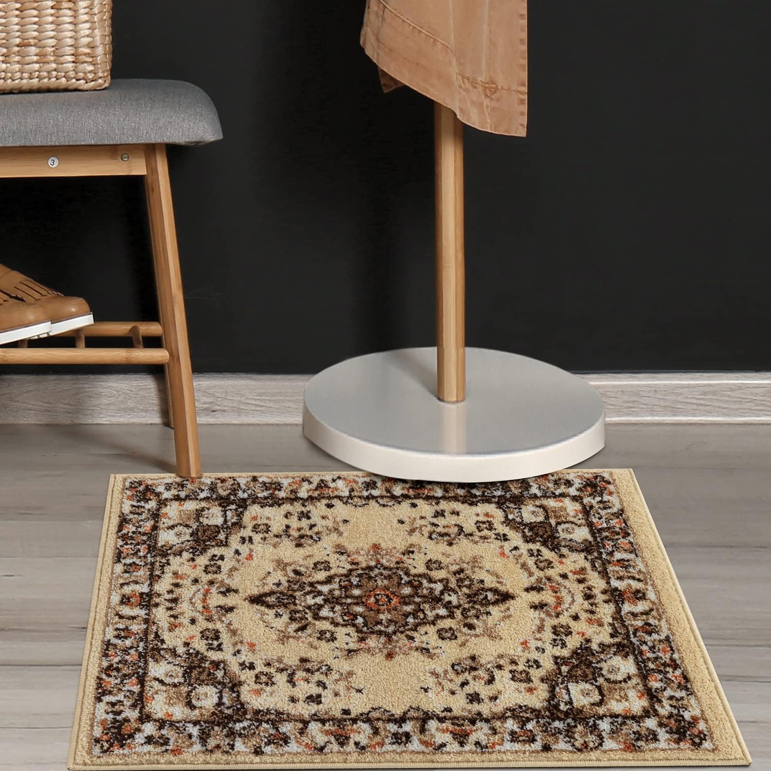 Antep Rugs Oriental 2x3 Traditional Medallion Indoor Runner Rug Siesta (Beige Cream, 2' x 3')