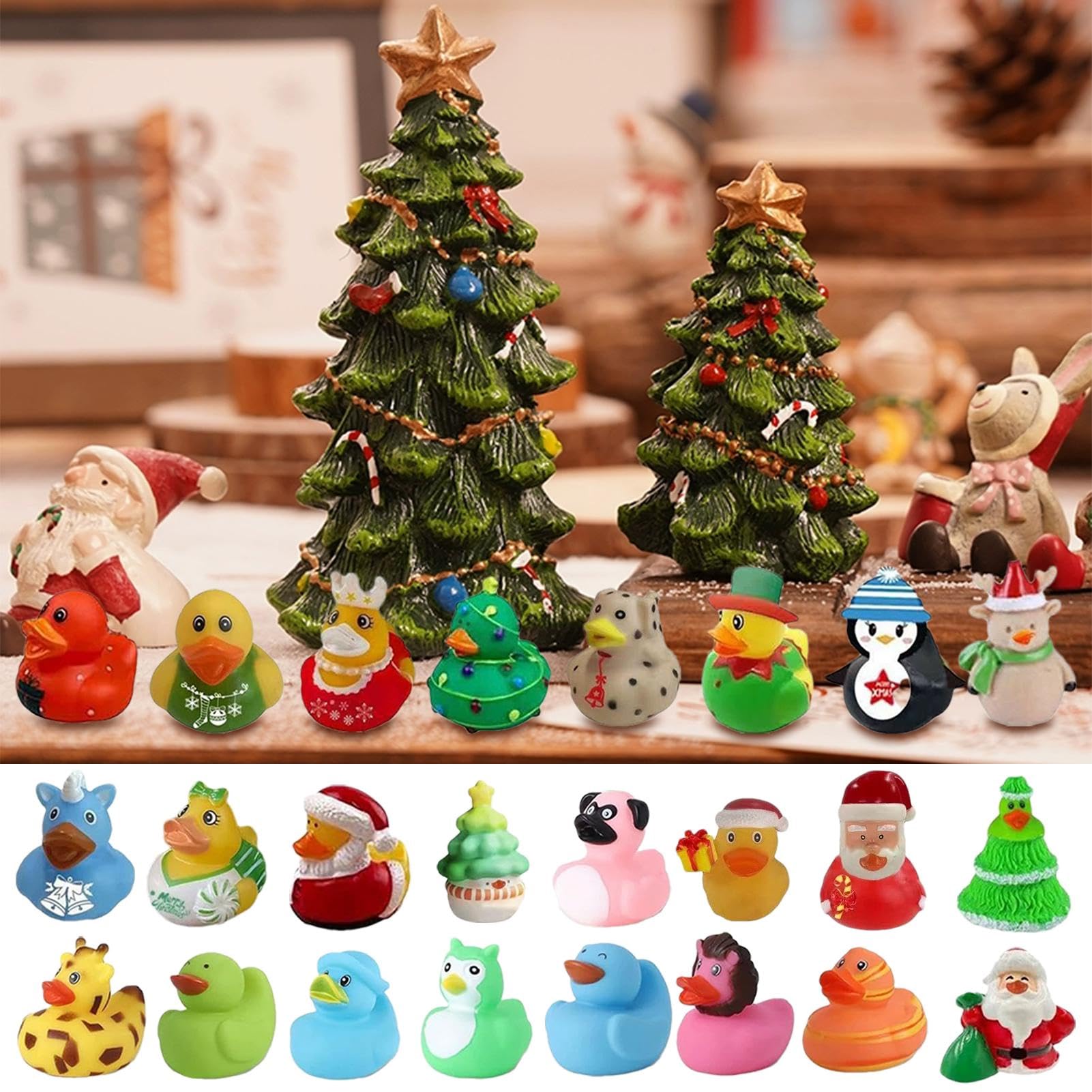 Calendrier de l'Avent de Noël pour canards en caoutchouc,Calendrier de Calendrier de l'Avent de Noël pour canards en caoutchouc,Calendrier de