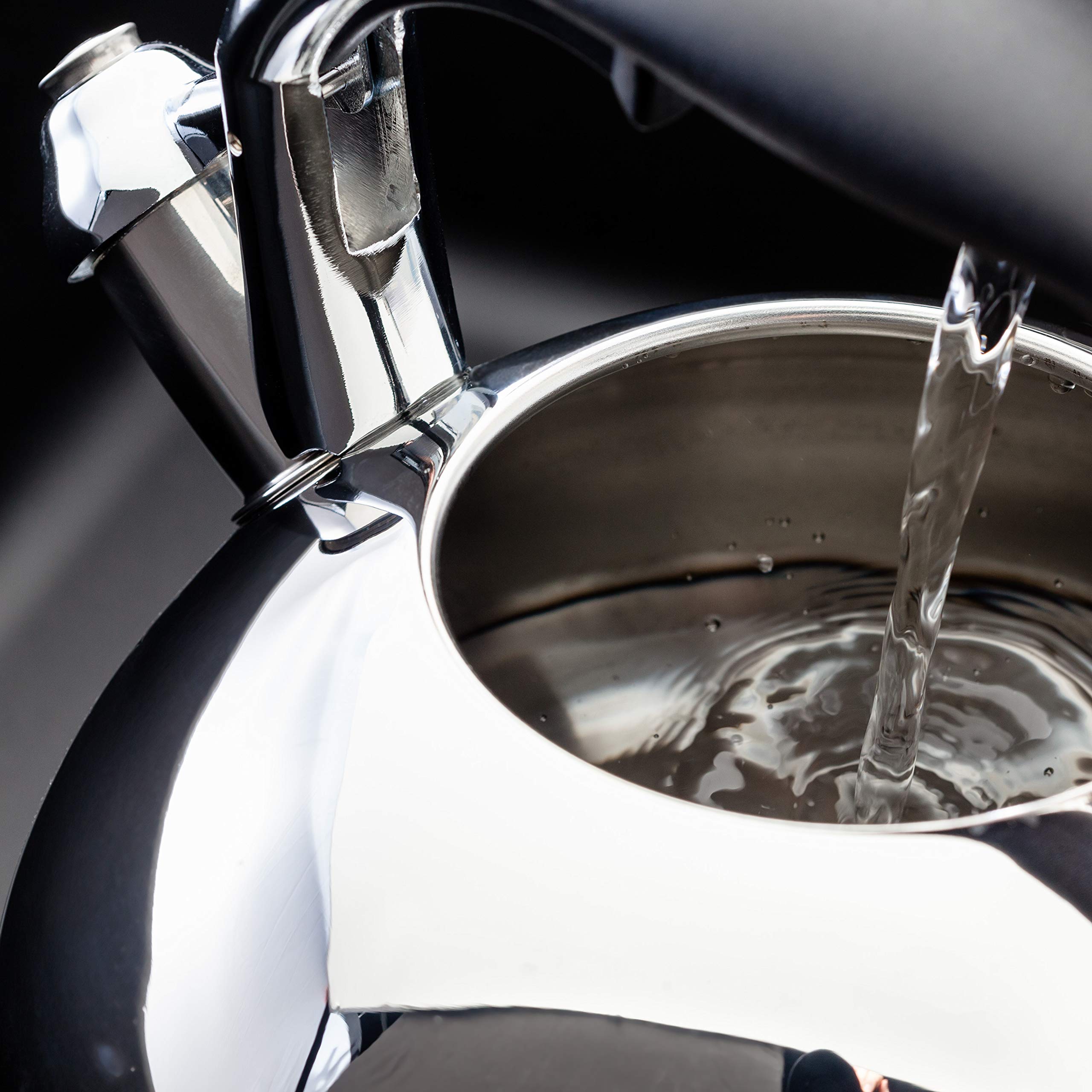 Judge Bollitore per piano cottura da 3 l, bollitore per fornelli a gas e piani cottura elettrici, bollitore a fischio in acciaio inox 18/10 con manico resistente al calore, beccuccio antigoccia,