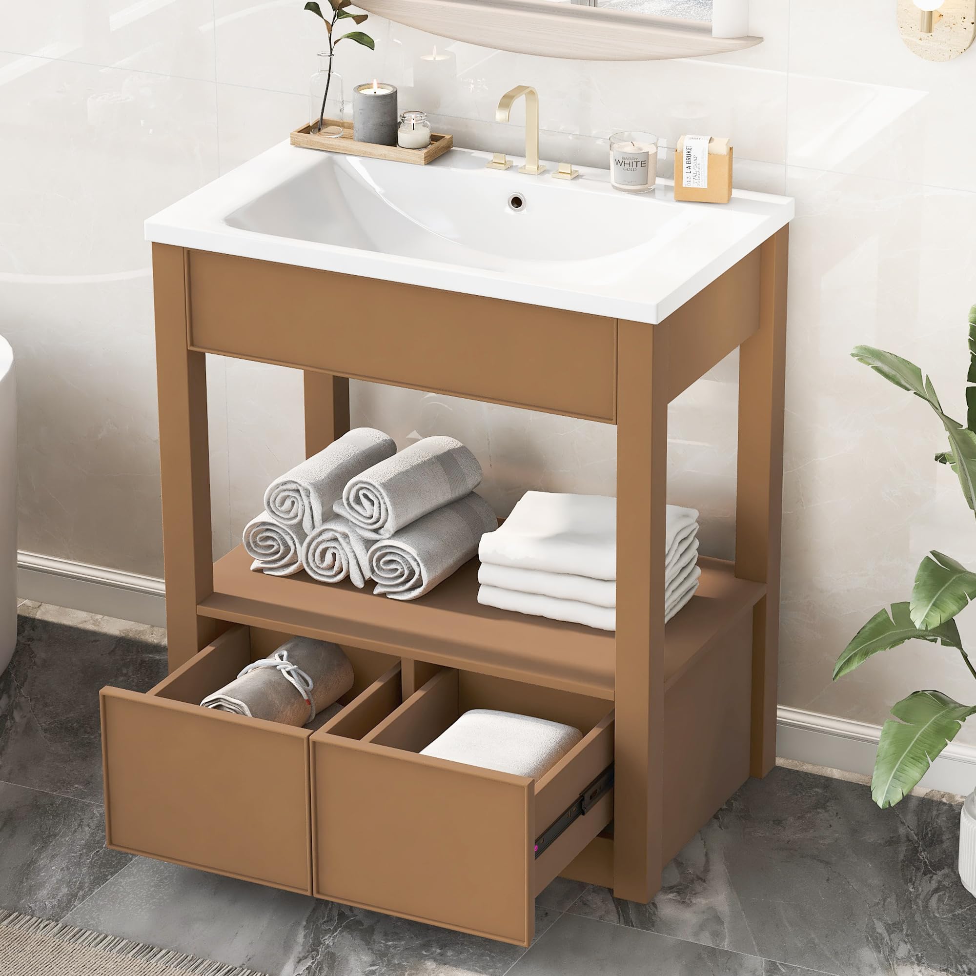 Amazon.com: Harper & Bright Designs 30" Bathroom Vanity with Sink, Mid ...