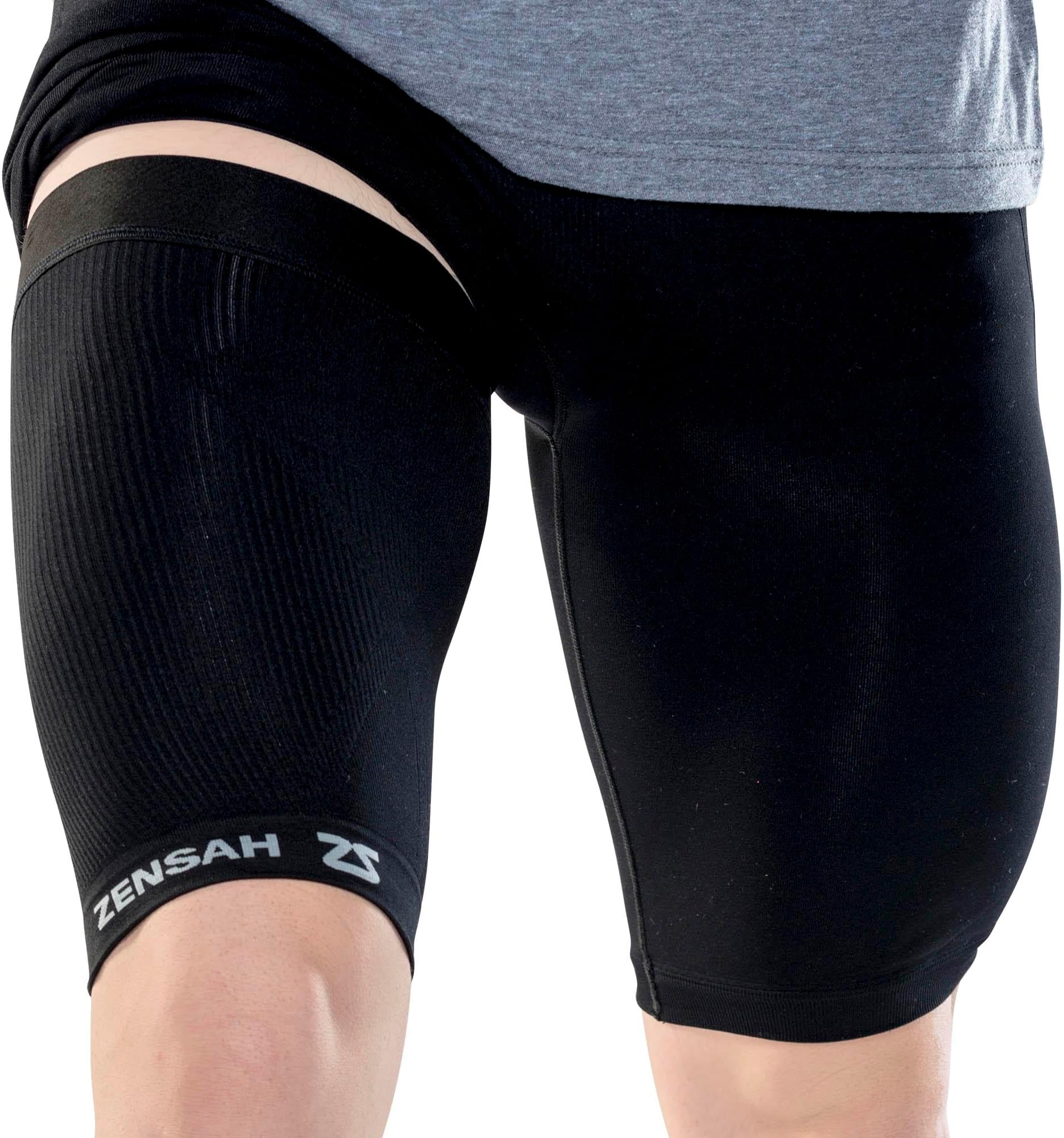 Thigh Compression Sleeve - Support for Pulled Hamstring, Quad Strain, Groin Compression Wrap for Men and Women