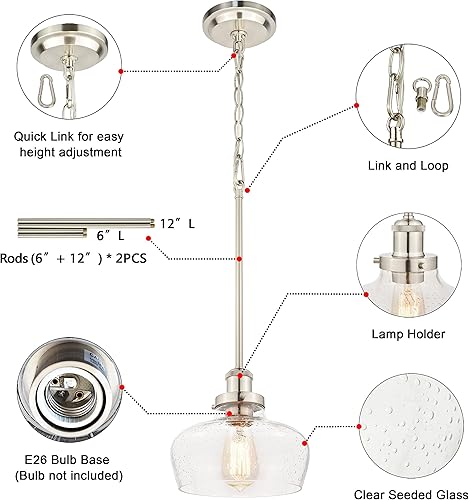 Miniatura 4 de Lámparas colgantes grandes para mesa de comedor, isla de cocina, entrada, vestíbulo, moderna de mediados de siglo, lámparas colgantes de techo con