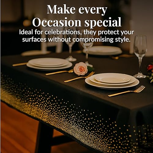 Vista 51 de Prestee Manteles redondos de plástico de 84 pulgadas, paquete de 24 manteles desechables de color blanco para fiestas, manteles redondos