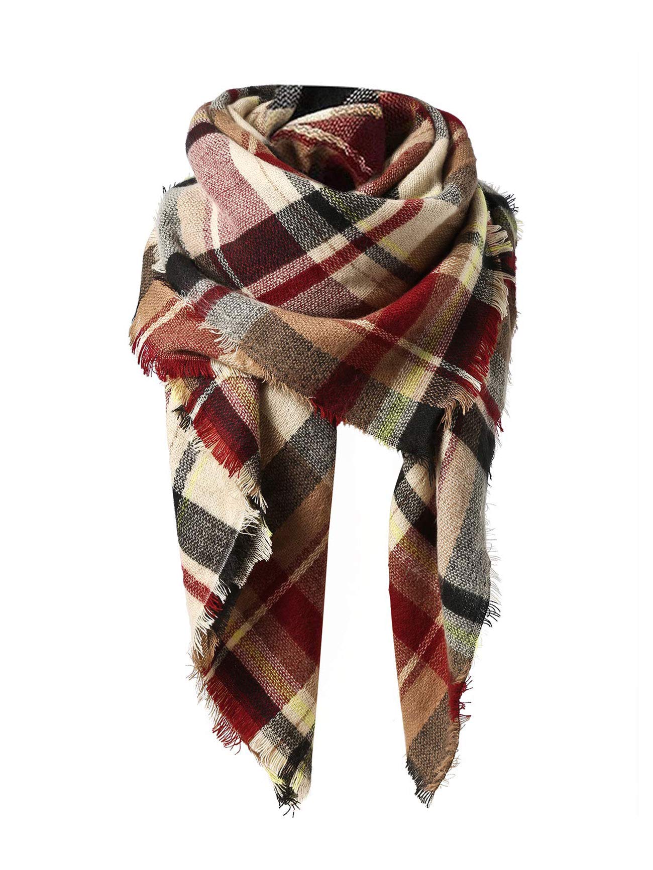American TrendsSweet Gifts for Women - Plaid Blanket Scarf, Trendy Tartan Scarves, Oversized Wrap Shawl