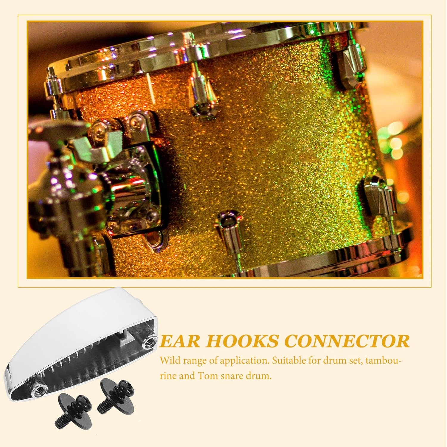 TOYANDONA Drum Ear Accessories Drum Hooks Drum Lugs Snare Drum Lug Connector Lug for Drum Ear Hooks Connector Snare Lugs Claw Hooks Accessories for Drum Aluminum Alloy Silver