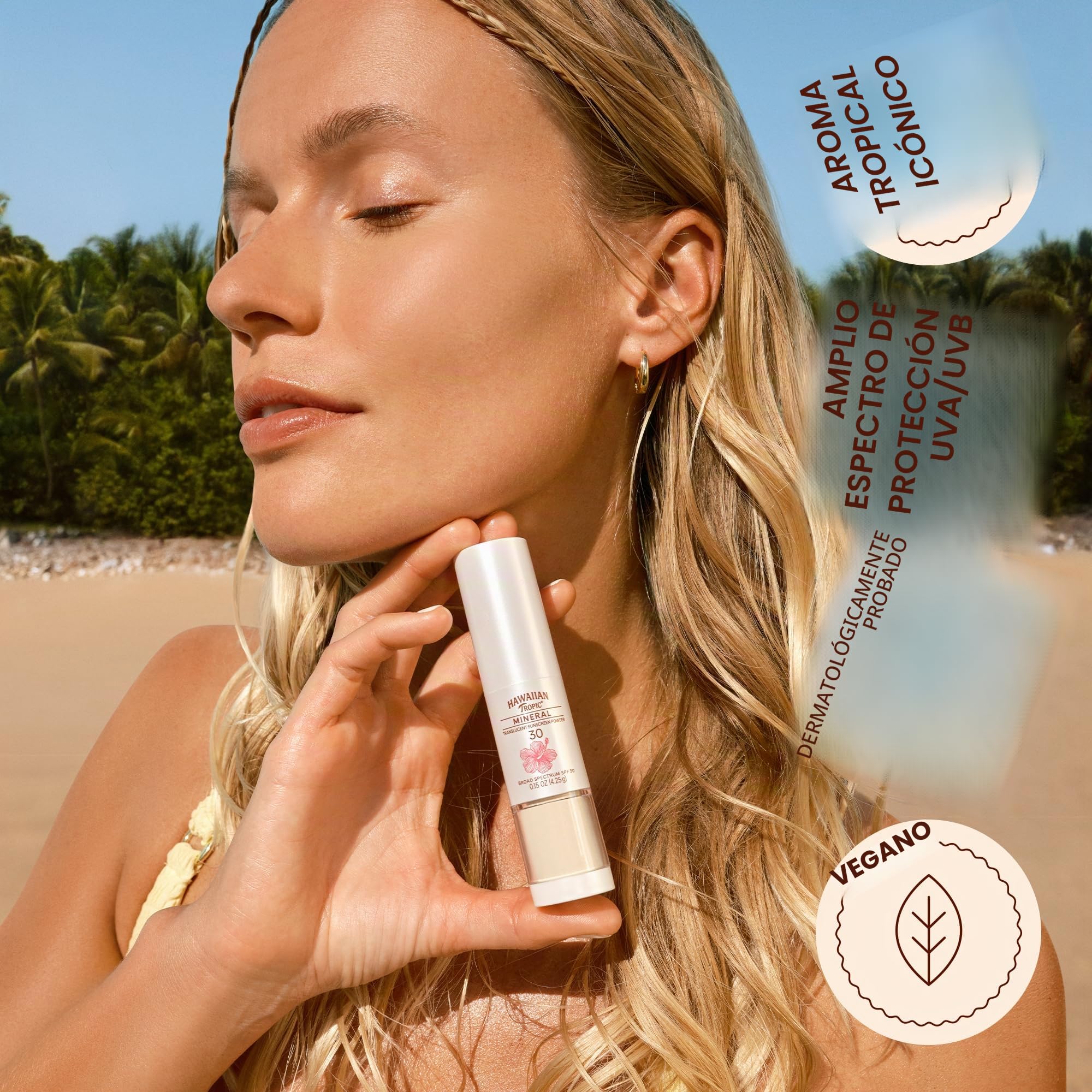 Hawaiian Tropic Brocha de Polvo Mineral, SPF 30