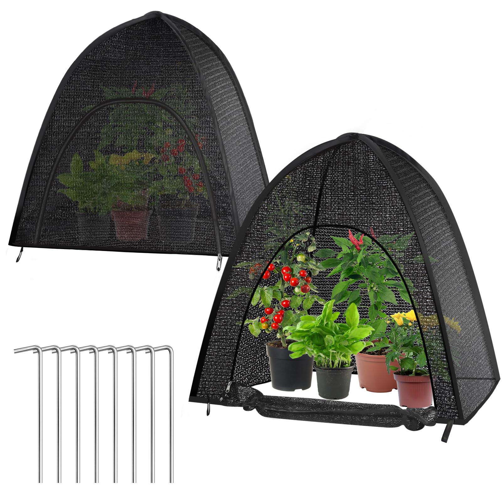 Photo 1 of 2 Pack Plant Shade Tent, Plant Shades for Outdoor Plants, UV Resisitant 80% Sunblock Shade for Plants Sun Protection, Plant Shade Cover for Flower Potted Plants (28x28x33Inch)