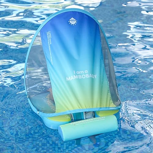 Miniatura 7 de HECCEI Mambobaby - Flotador de natación autoinflable para bebé con toldo, flotador plegable comprimible para piscina, material suave y resistente al