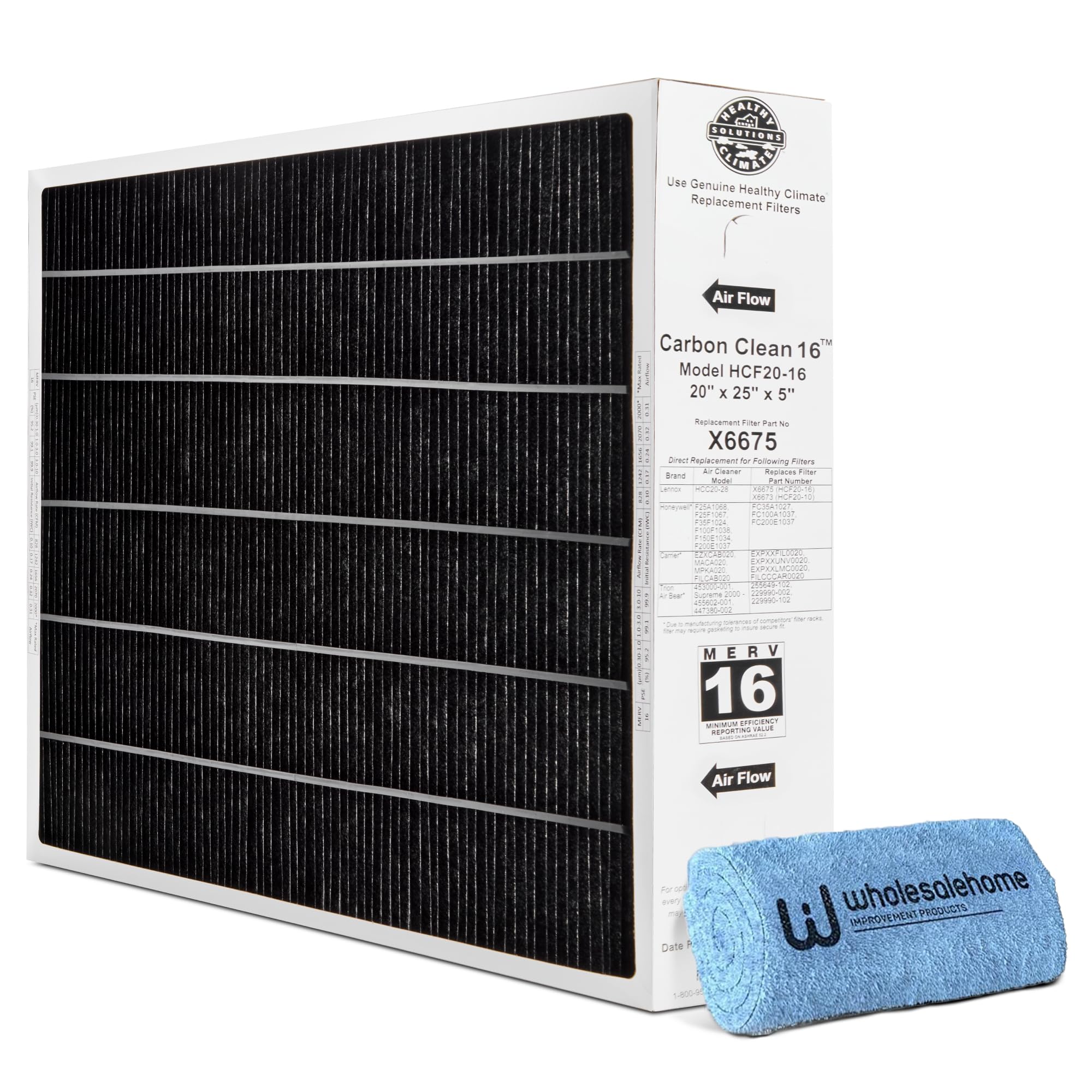 本A-6 3 ② Healthy Climate Lennox X6675 20x25x5 Air Filter, Lennox Healthy