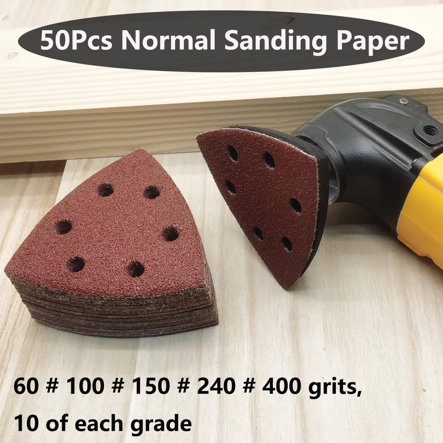 FOWOK 138Pcs Oscillating Tool Sanding Pads Kit, 2Pcs Sanding Pad and 1 Interface Pad 135Pcs Multitool Sandpaper Fit for Finishing Detail Sanding -FOTS138