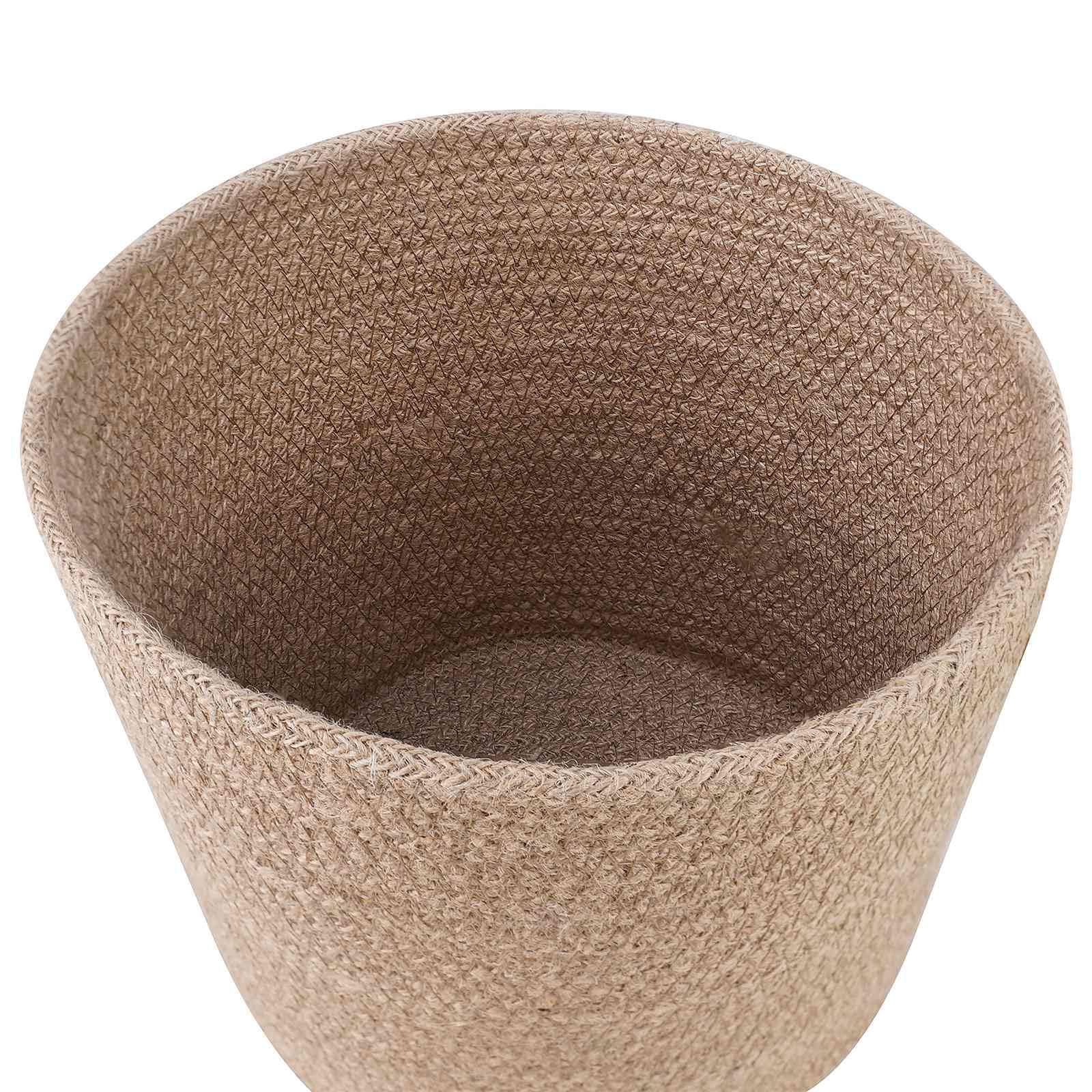 Juego de 2 maceteros naturales de 21 x 21 cm de diámetro de yute tossa, rústicos con aspecto trenzado para plantas de interior, balcón y jardín, decoración cilíndrica de yute