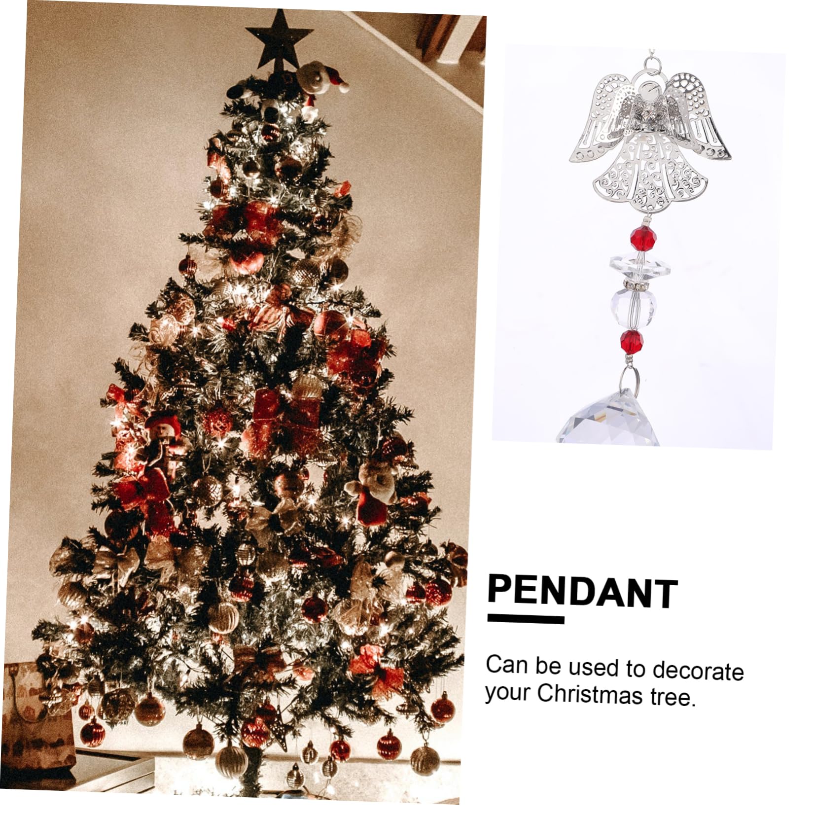 Happyyami 6stücke Kristall Engel Für Lampen Deko Hängende Ornamenten Für Fenster Türen Hochzeiten Weihnachtsbaum Große Rote Kristallkugeln
