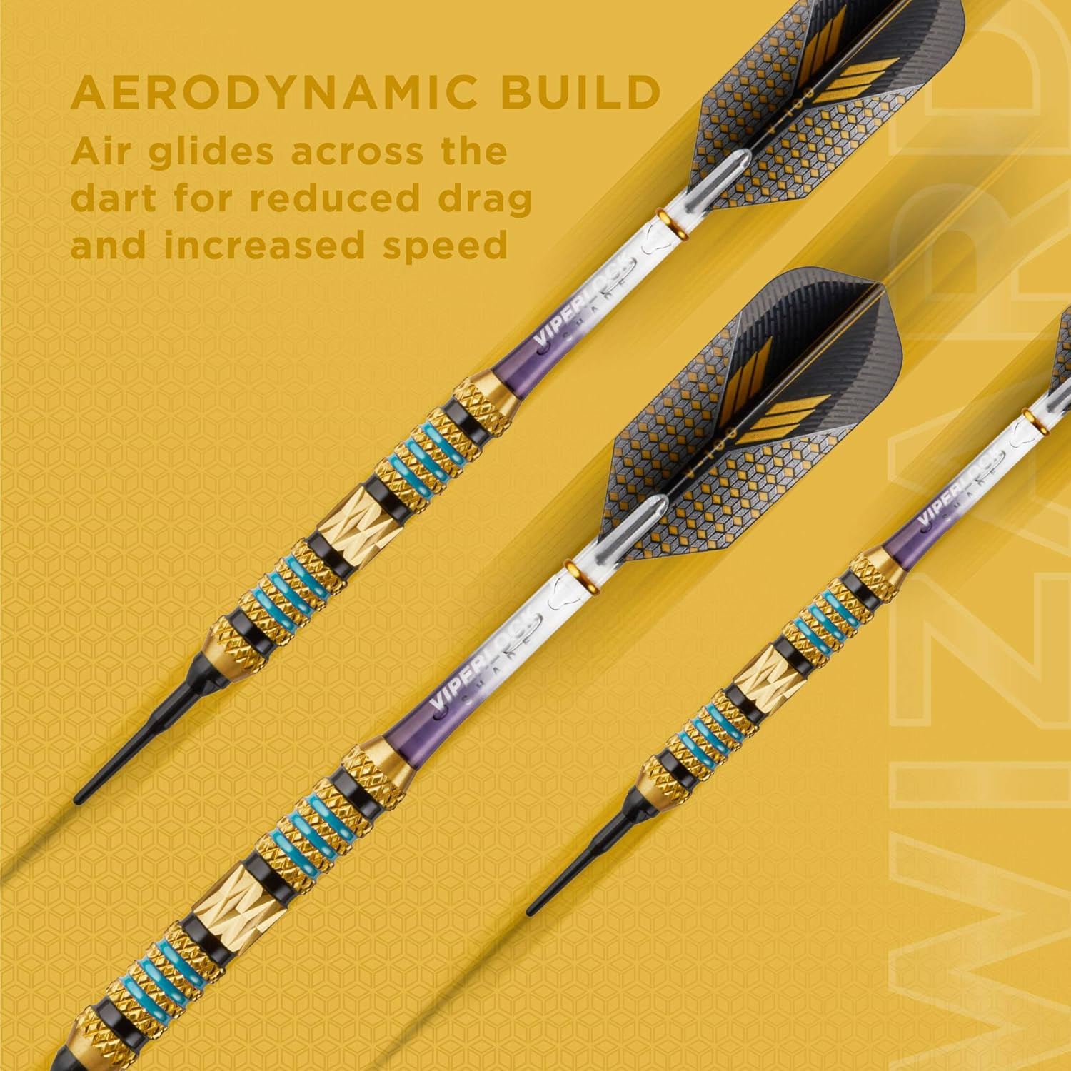 Viper Wizard Soft Tip Darts, Brass Alloy Barrels with Diamond-Cut Etchings and Knurled Rings