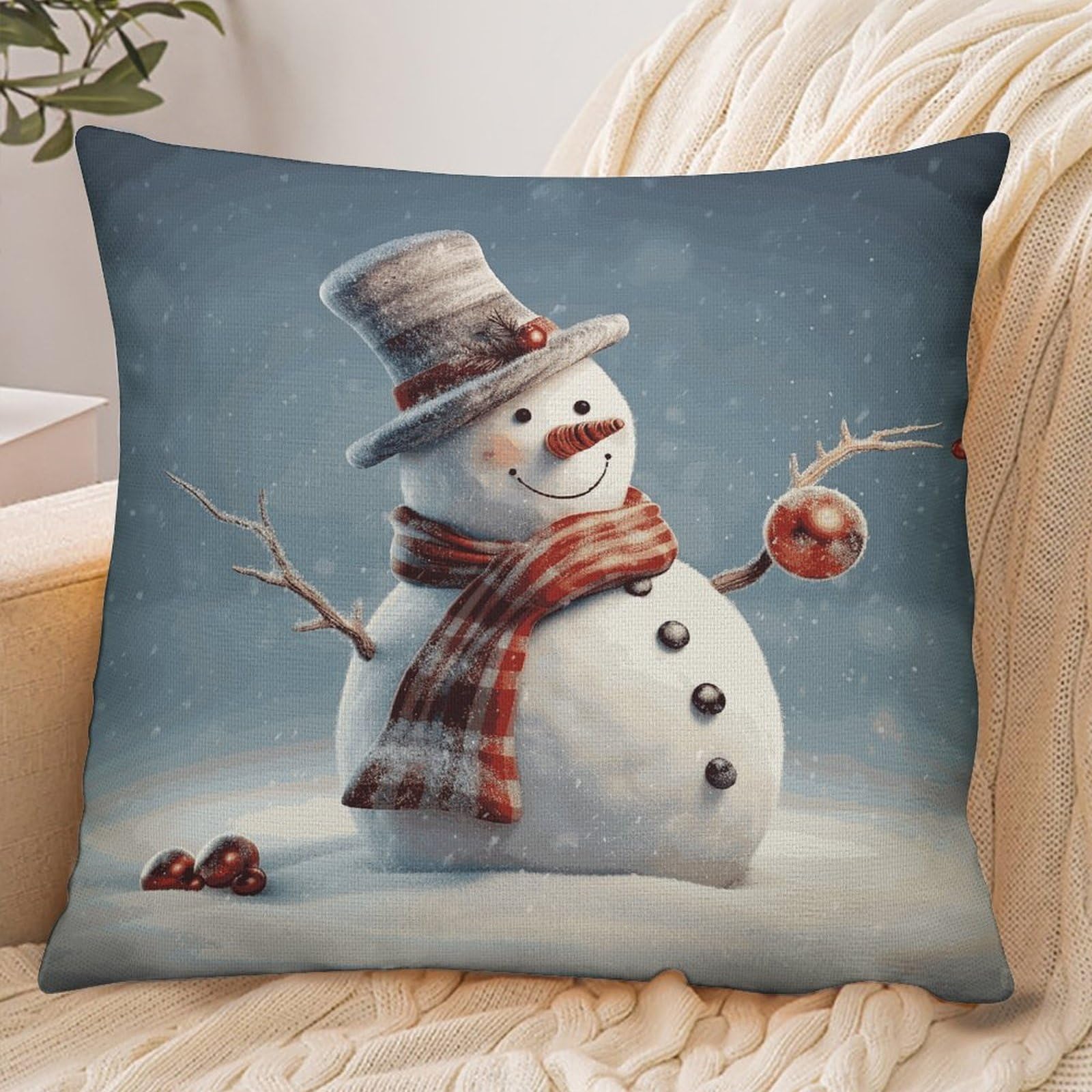 Fekiloot Style Funny Christmas Snowman Pillowcase Pillow Sham Pillow Case