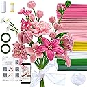 LENYNAL 500 Pcs Pipe Cleaners Craft Bulk, Pink Pipe Cleaner Flower Kit, Glue-Free & Safe for Kids, Step-by-Step Tutorial, 6 Colors Chenille Stems for Flower Making