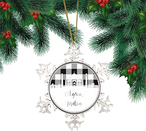 Miniatura 2 de India Agra - Adornos colgantes para árbol de Navidad, adorno redondo para árbol de Navidad, nuestra primera Navidad en la ciudadestado, recuerdo