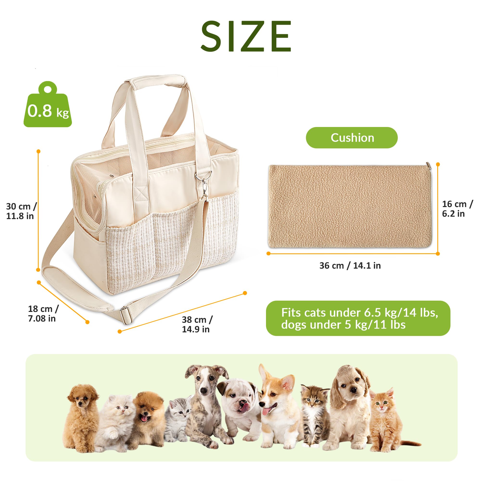 Borsa Porta Animali ALLSOPETS - Pieghevole, Con Guinzaglio Di Sicurezza, Per Cani Piccoli E Gatti - Foto 10