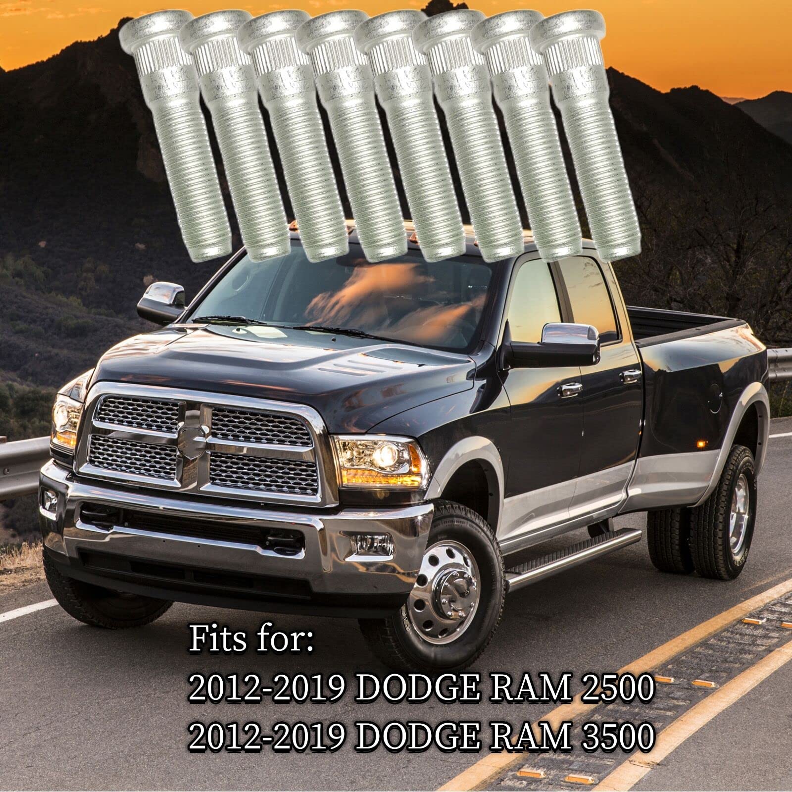 8-Pack Front Or Rear Wheel Studs For 2012-2019 Dodge Ram 2500/3500 – OEM 6509866AA, 3-Year Warranty