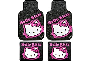 Hello Kitty Collage Hot Pink Car Truck SUV Seat Rubber Floor Mats Set