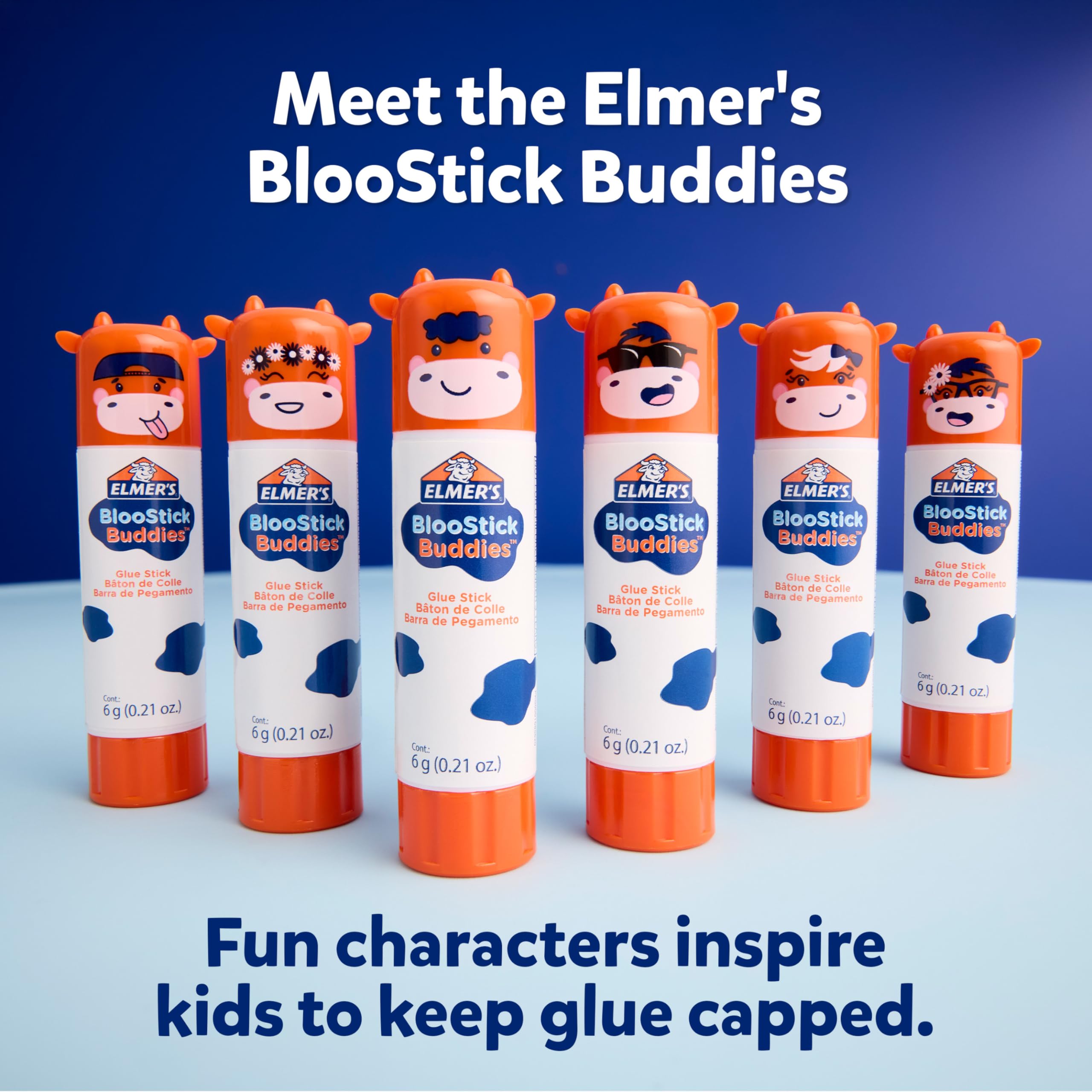 Elmer's Glue Sticks - BlooStick Buddies & Purple Combo Pack -3