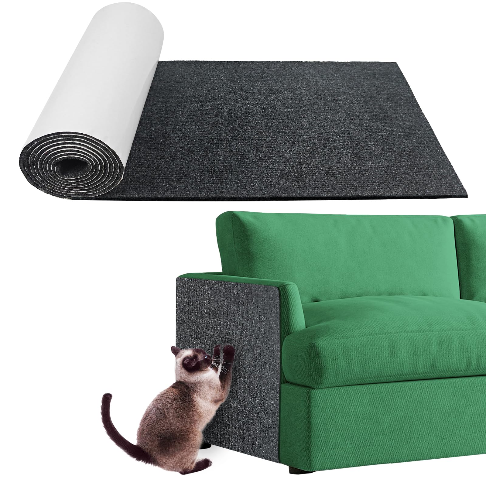 Leafpool Anit Cat Scratch Couch Furniture Protector, 50"x16" Wall Corner Scratcher Pads Mat, DIY Climbing Cat Scratching Carpet Post Board Replacement for Couch Sofas Door (Dark Grey)
