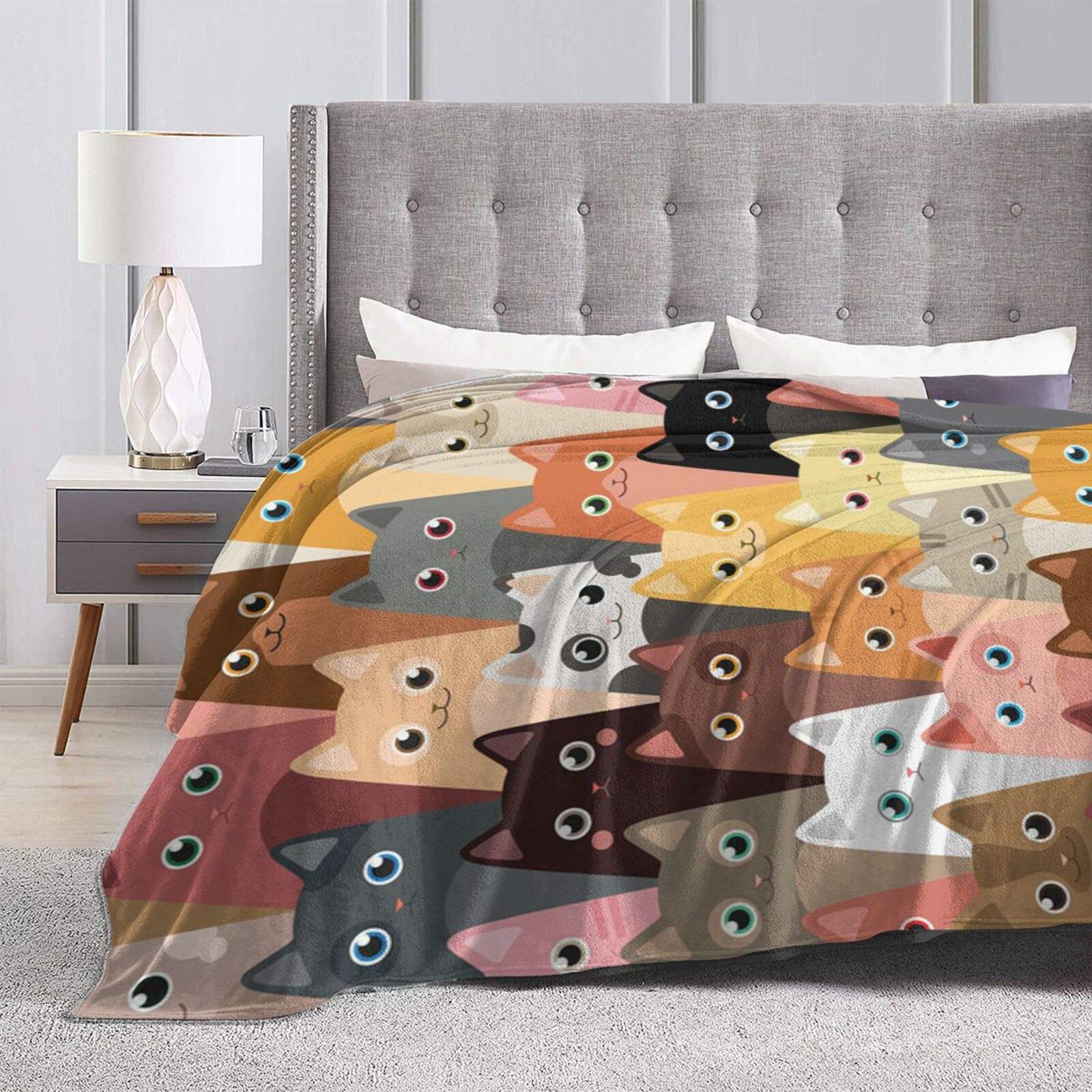 Cat Blanket Throw Fleece Ultra Soft Warm Couch Bed Sofa Plush Micro Flannel 60"x50"