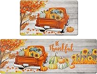 Vista 10 de U'Artlines Tapete de cocina de otoño, antifatiga, acolchado, cómodo, tapete de escritorio de pie, tapete de cocina de calabaza colorida para piso