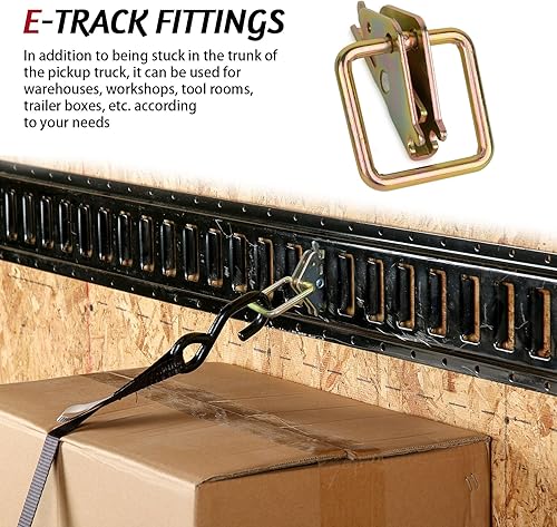 Miniatura 5 de Paquete de 4 accesorios compatibles con Ford F-Series E TrackSistema de amarre E-TrackSoportes de anclajes de amarre de cama, eslabones de caja