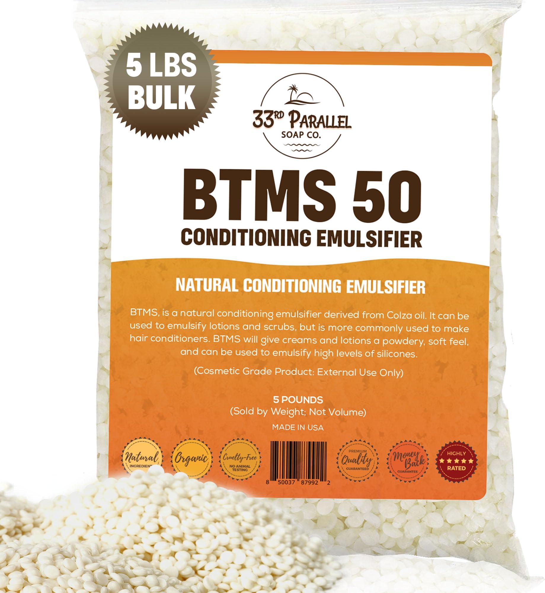 Amazon.com : 33rd PARALLEL | BTMS 50 (5 lbs / 80 oz) Bulk Conditioning ...