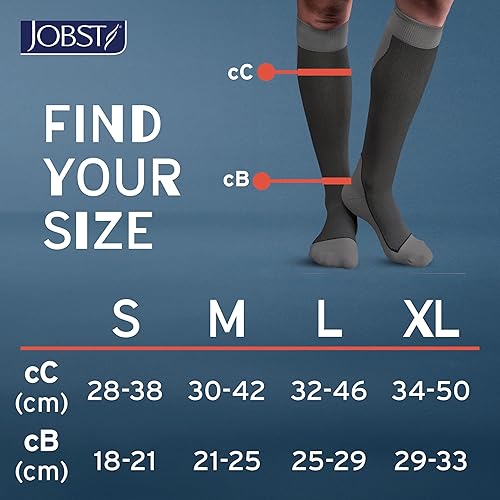 Miniatura 32 de Calcetines a la rodilla Jobst Sport, 20-30 mmHg 7529000-P, S, Blanco/Gris, 1 Negro,Gris,Rosado,Azul Real,Blanco