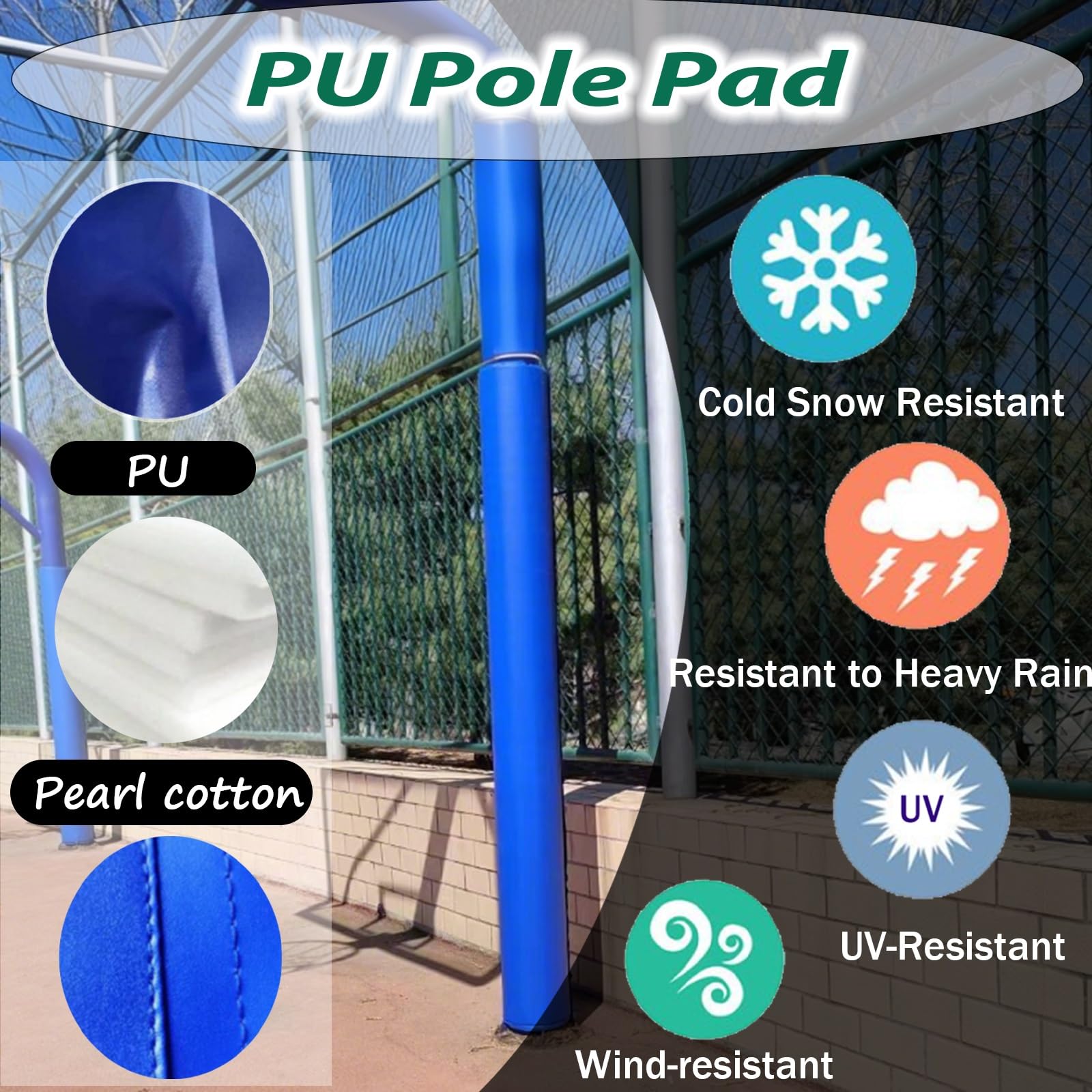 Podkładka na kijki do koszykówki, wyściółka bramki do koszykówki na kwadratowe drążki 8,9–21,5 cm, miękka, antykolizyjna osłona kolumny do podparcia piwnicy, poduszka na pręt dla większego