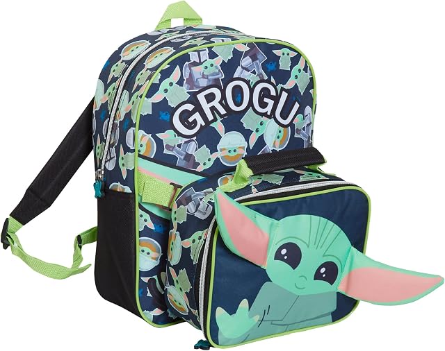 Mandalorian Backpack with Lunch Bag Kids GROGU Baby Yoda Matching School Bag Set