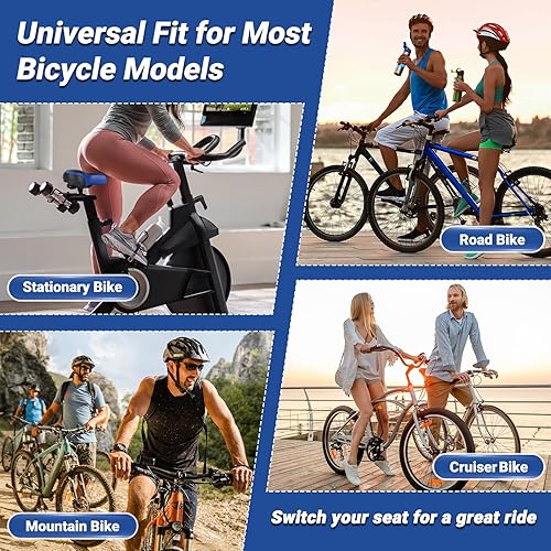 Miniatura 36 de TONBUX Comfortable Bike Seat for Men & Women, Memory Foam Bicycle Seat with Dual Shock Absorbing Ball, Universal Fit Bike Saddle for Stationary