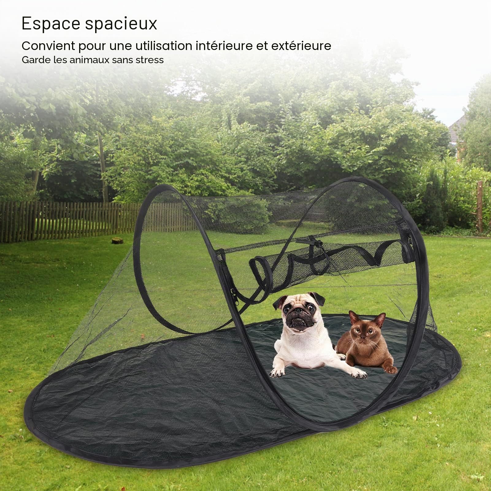 Qcwwy Mini Tente de Jeu pour Chat Enclos Extérieur pour Animal de Compagnie pour Chien de Chat avec Respirante, Tente pour Chat Spacieuse et Portable, Parc pour Chat Intérieur