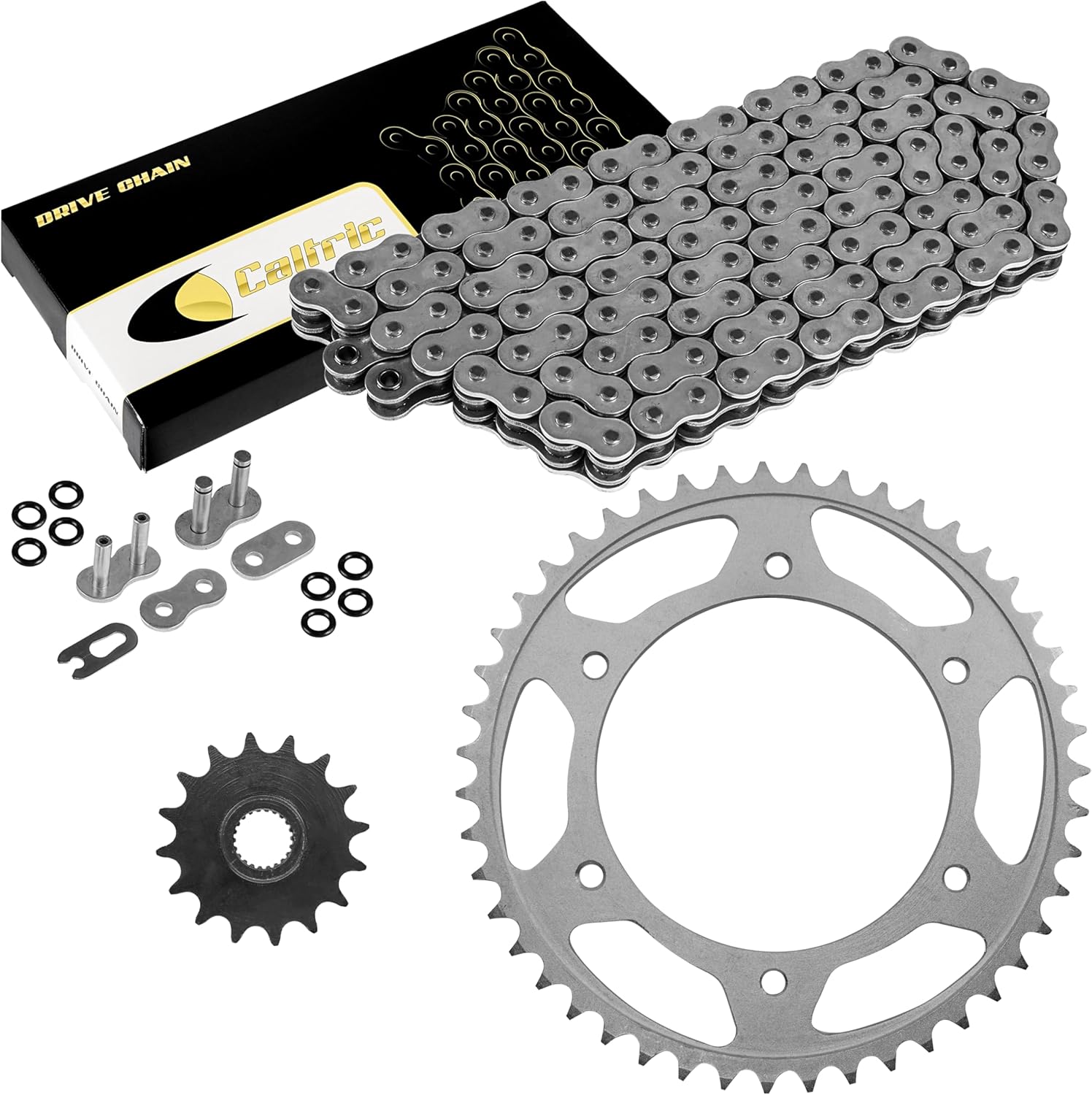 Caltric Steel O-Ring Drive Chain and Sprocket Kit Compatible With BMW F650GS F650 GS 1999 2000 2001-2007
