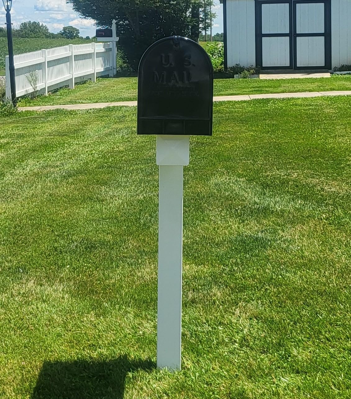 XL Heavy Duty Vinyl Mailbox Post Sleeve, 42 x 18 inches, White (Mailbox not Included)
