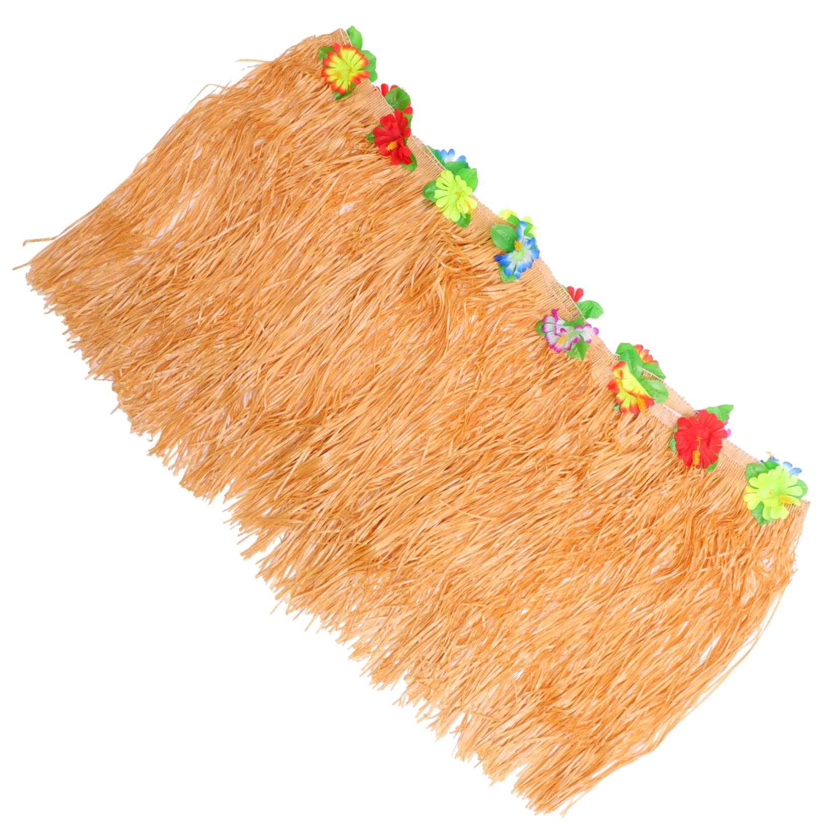 Hawaii Style Party Table Skirt Decorative Reusable Tinsel Fringe for Luau Events Beach Themed Decorations Floral Design for Indoor Outdoor